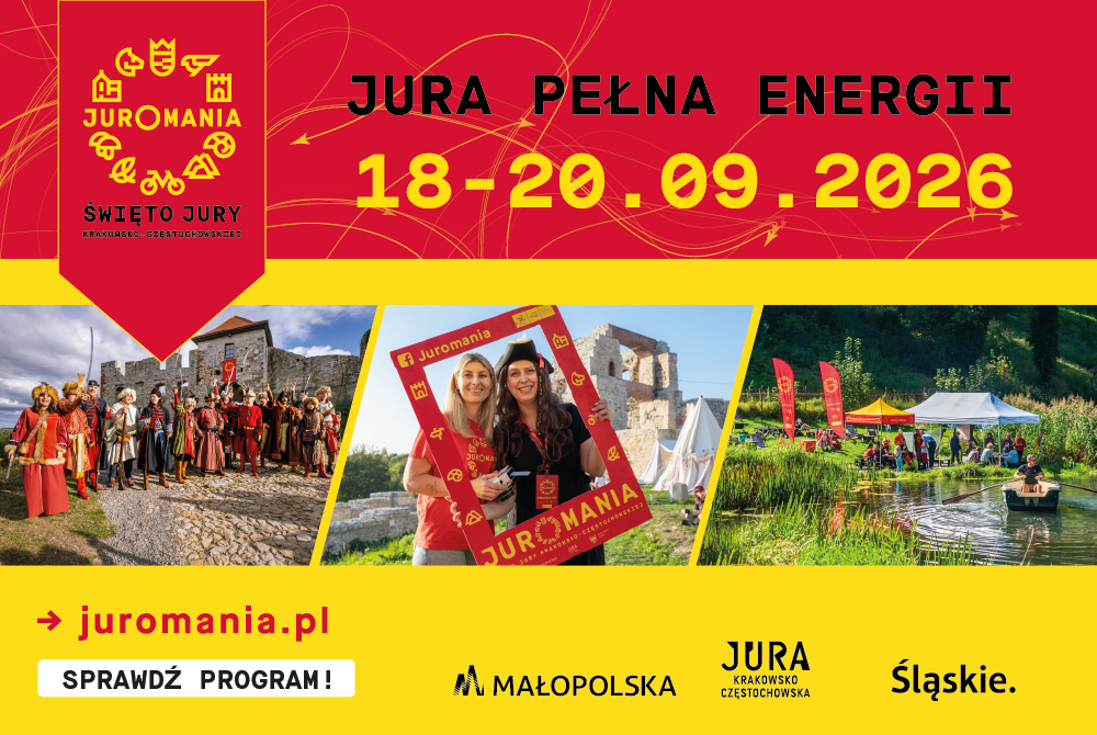 Juromania 2026 – Jura pełna energii, 18–20 września 2026. Oficjalny plakat.