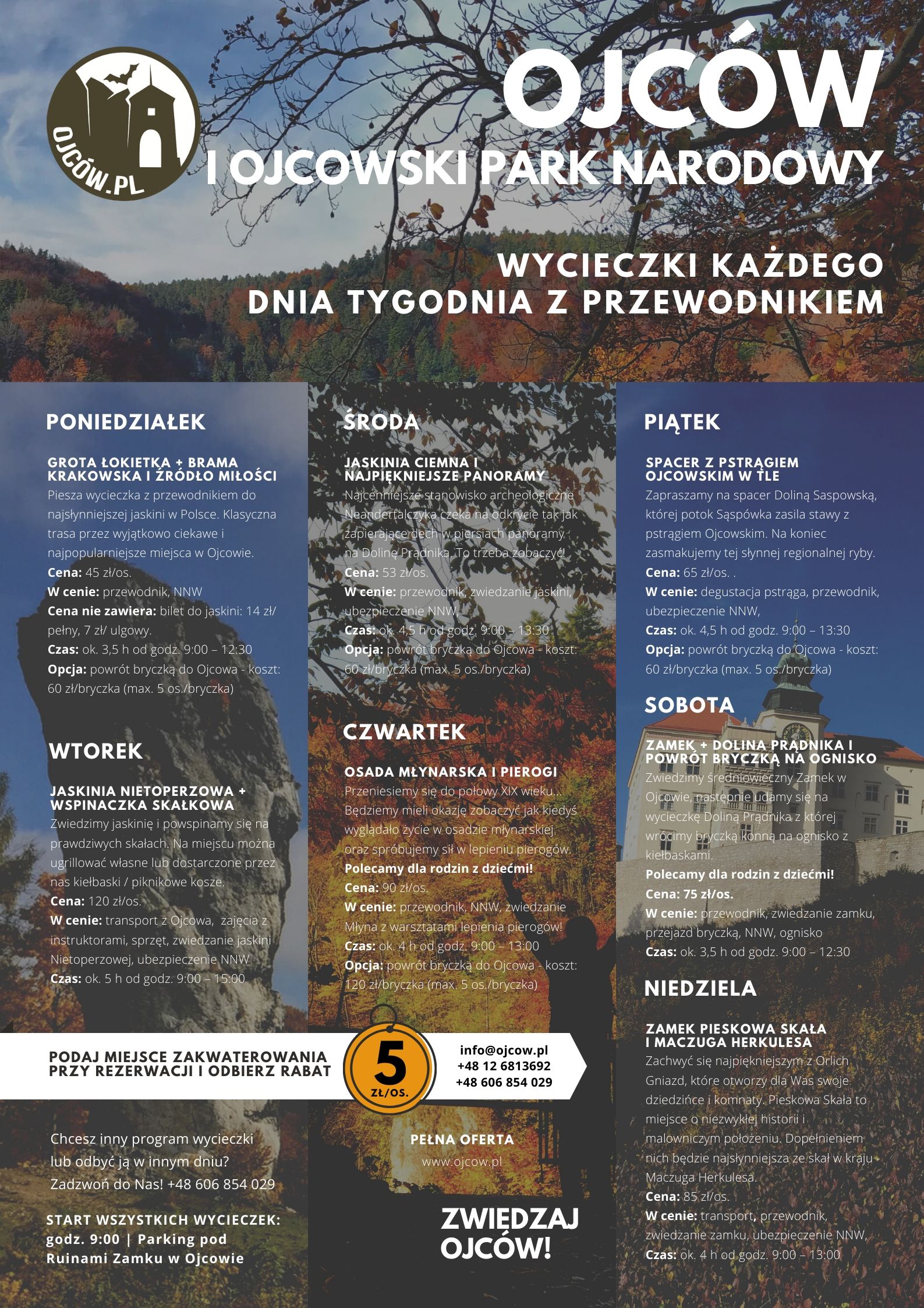 Plakat Wakacyjne Wycieczki po Ojcowskim Parku Narodowym